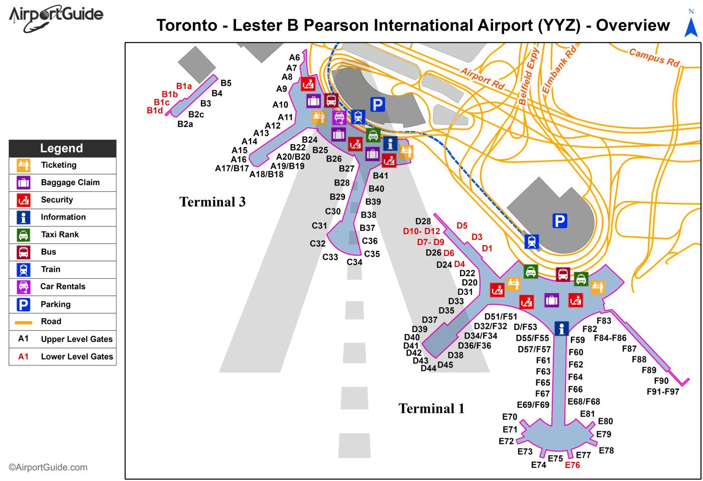 toronto karta Pearson airport karta   Toronto pearson karta (Kanada) toronto karta